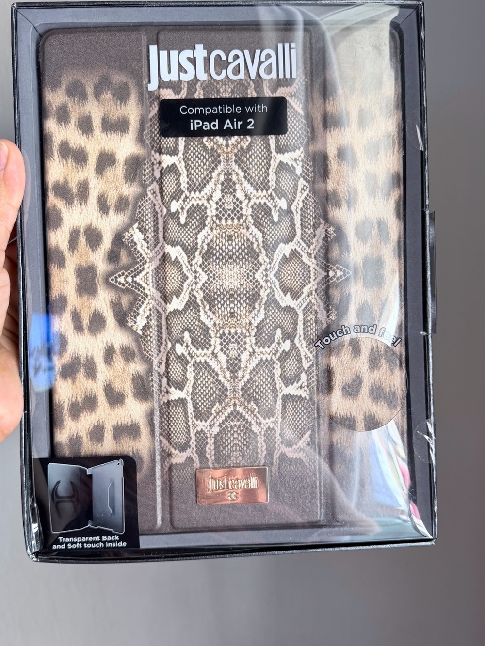 Just Cavalli Black Tablet Keyboard Stand Folio Case
